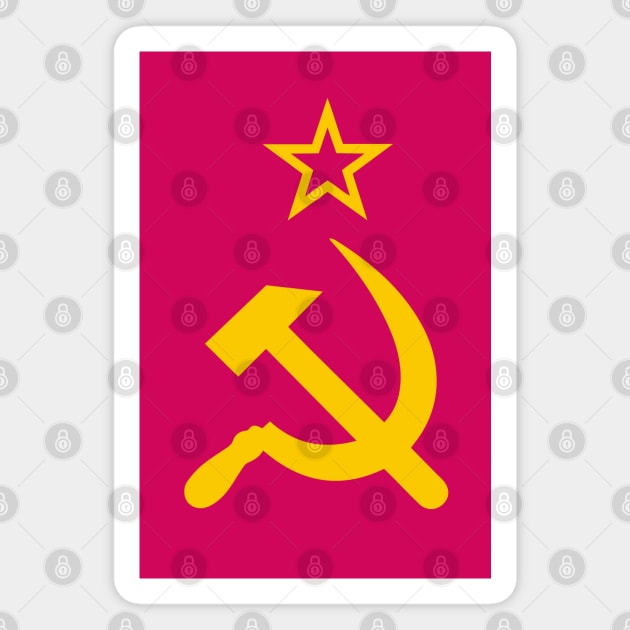 Soviet Symbols Star, Hammer And Sickle Magnet by okpinsArtDesign